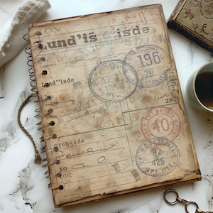 4 vintage reizen ephemera collage vellen afdrukbare ongewenste dagboek scrapbooking kit retro reizen thema papier ambachten digitale collagekunst
