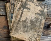 4 Monochrome Forest Junk Journal Prints Follow Your Heart Inspirational Quote Junk Journal Print Design Collection Elements DIY Decorative