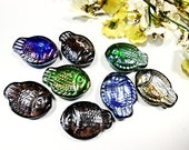 8 Glass Stained Fish 45 mm Aquarium Pebble Crystal Rainbow Polished Nuggets Decorative Stones Multicolor Clear Mosaic Garden Decor Tiles