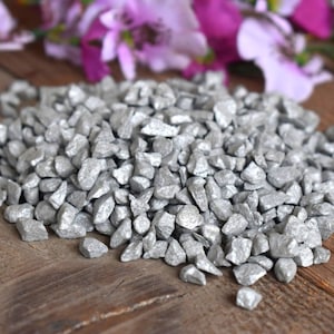 Zilveren kleine natuurlijke stenen 5 oz gekleurde mozaïek tuin chip Gravels Pebbles kleine terrarium accessoires vis aquarium levering indoor Art decor