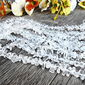 Rohrock Kristall klar Quarz Chips Perlen schneiden grobEdelstein Kiesel natürliche Mineral Gem 5-8 mm 36 Zoll Strand Nugget getrommelt unregelmäßige Edelsteine