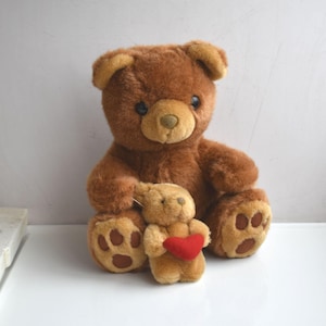 Vintage 10&quot; Eifa Quakenbruck Teddy Bear Brown Mohair Plush Stuffed Soft Toy Germany Kids Nursery Room MCM Decor Animal Figurine