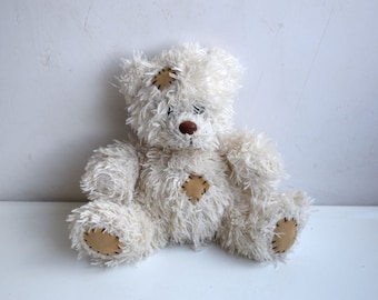 Vintage 8" Gerhardshofen Teddy Bear White Beige Plush Stuffed Soft Toy European Germany Kids Nursery Room MCM Decor Animal Figurine