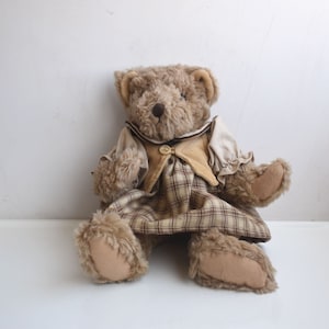 Vintage 13&quot; Centor Warenhandels Teddy Bear Girl Beige Plush Stuffed Soft Toy European Germany Kids Nursery Room MCM Decor Animal Figurine