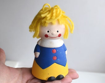 Vintage 5" Figurine Girl Clay Ceramic Statue Statuette Gift Figurines MCM Germany Collectible Rustic Cottage Core Kids Toy
