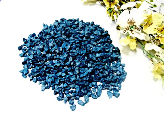 Blue Tiny Natural Stones 5 Oz Colored Mosaic Garden Chip Etsy