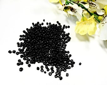 20 g noir 2 mm perles de verre rondes Rocailles Preciosa tchèque Jet noir Opaque de bijoux fait à la main artisanat Making broderie d’Art de tissage d’alimentation