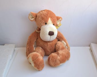 Vintage 17" Sunkid Toys Teddy Cuddly Brown Plush Stuffed Soft Toy European Germany Kids Nursery Room MCM Decor Animal Figurine