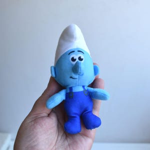 Vintage 5&quot; The Smurfs Smurf McDonalds Stuffed Soft Fabric Toy European Kids Nursery Room Germany MCM Decor Animal Figurine