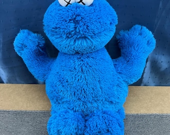 Plush Cookie Monster Blue Kaws Sesame Street UNIQLO - Etsy