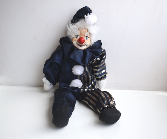 ヴィンテージ 15インチ ピエロ人形 コレクター向け 磁器 陶器 顔