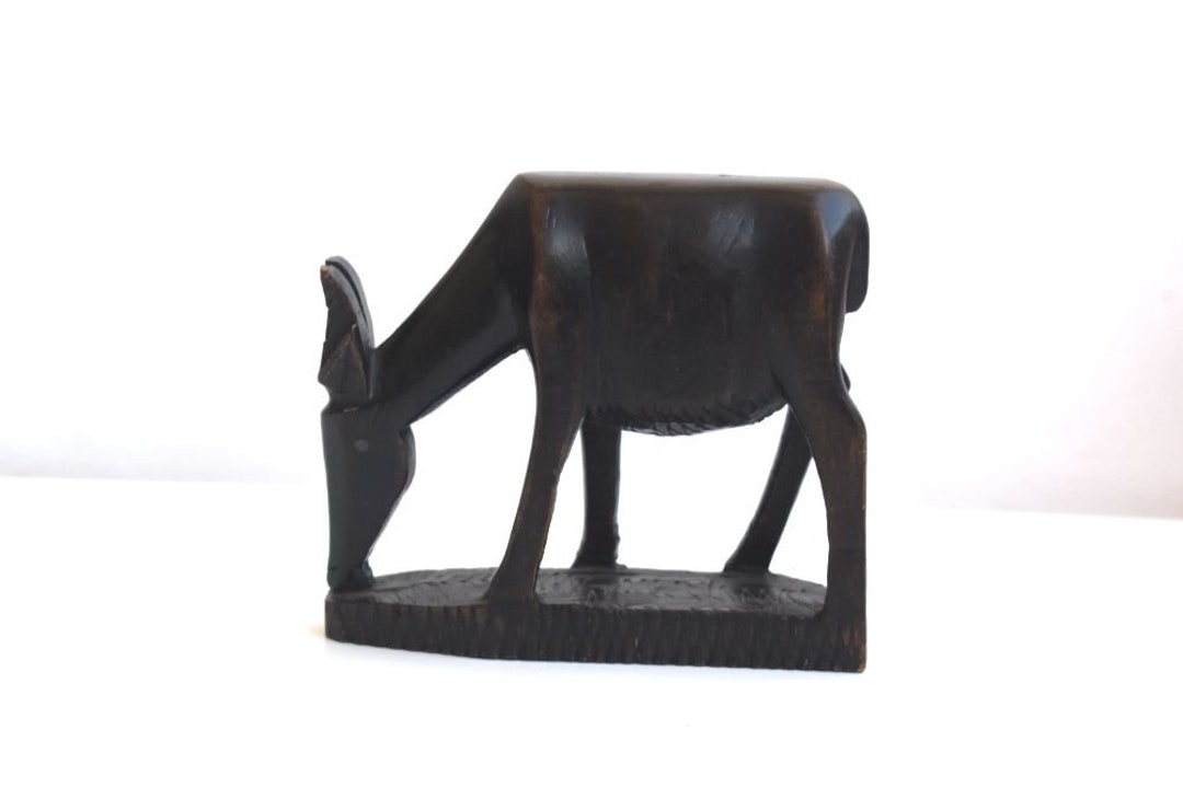 Vintage Donkey Wooden Figurine Statue Doll Minimalist Art Hand Etsy
