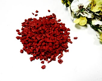 Red Tiny Natural Stones 5 oz Colored Mosaic Garden Chip Gravels Pebbles Small Terrarium Accessories Fish Aquarium Supplies Indoor Art Decor