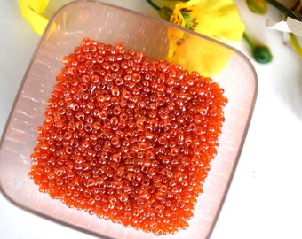 20 g Orange Pearl 2 mm Perle de graines en verre Transparent Rocailles Preciosa Czech Handmade Jewelry Craft Making Embroidery Weaving Supply