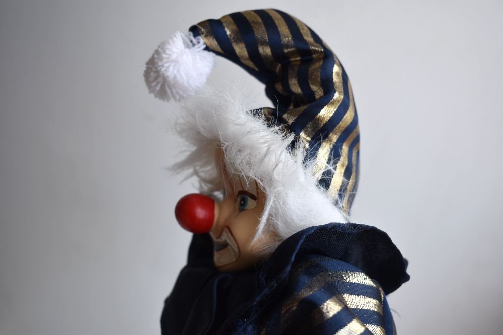 ヴィンテージ 15インチ ピエロ人形 コレクター向け 磁器 陶器 顔