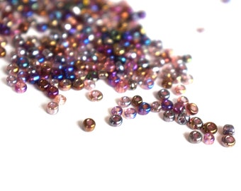 20 g Purple Rainbow 2 mm Perle de graines en verre Transparent Rocailles Preciosa Czech Handmade Jewelry Craft Making Embroidery Weaving Supply