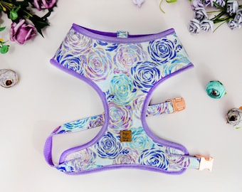 Lila Rose Blumen Hundegeschirr / Hundegeschirr Weste / Blumenmuster / Geschenk für Hund