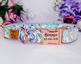 Personalisierte Blumen Hundehalsband / Mädchen Rose Blume Hundehalsband / Mädchen Rose Blume Hundehalsband / Welpen kleines großes Hundehalsband / benutzerdefinierte Boho Hundehalsband