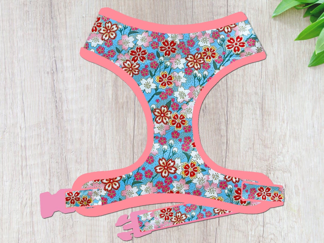 Japanese Kimono Floral Dog Harness Vest/ Wafu Style Girl Flower Dog ...
