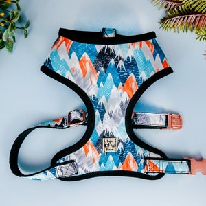 Boho mountain dog harness/ boy girl dog harness vest/ aztec southwest harness/ Tribal geometric dog harness/ designer fabric soft harness