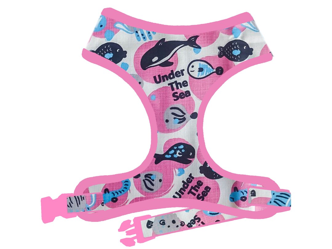 Cute Girl Dog Harness Vest/ Pink Dot Dog Harness/ Sea Beach Etsy