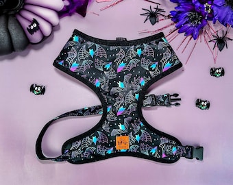 Black Halloween bat dog harness vest/ holiday pet harness/ gift for dog