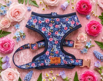 Rifle paper co floral dog harness / custom dog harness vest/ rose flower dog harness