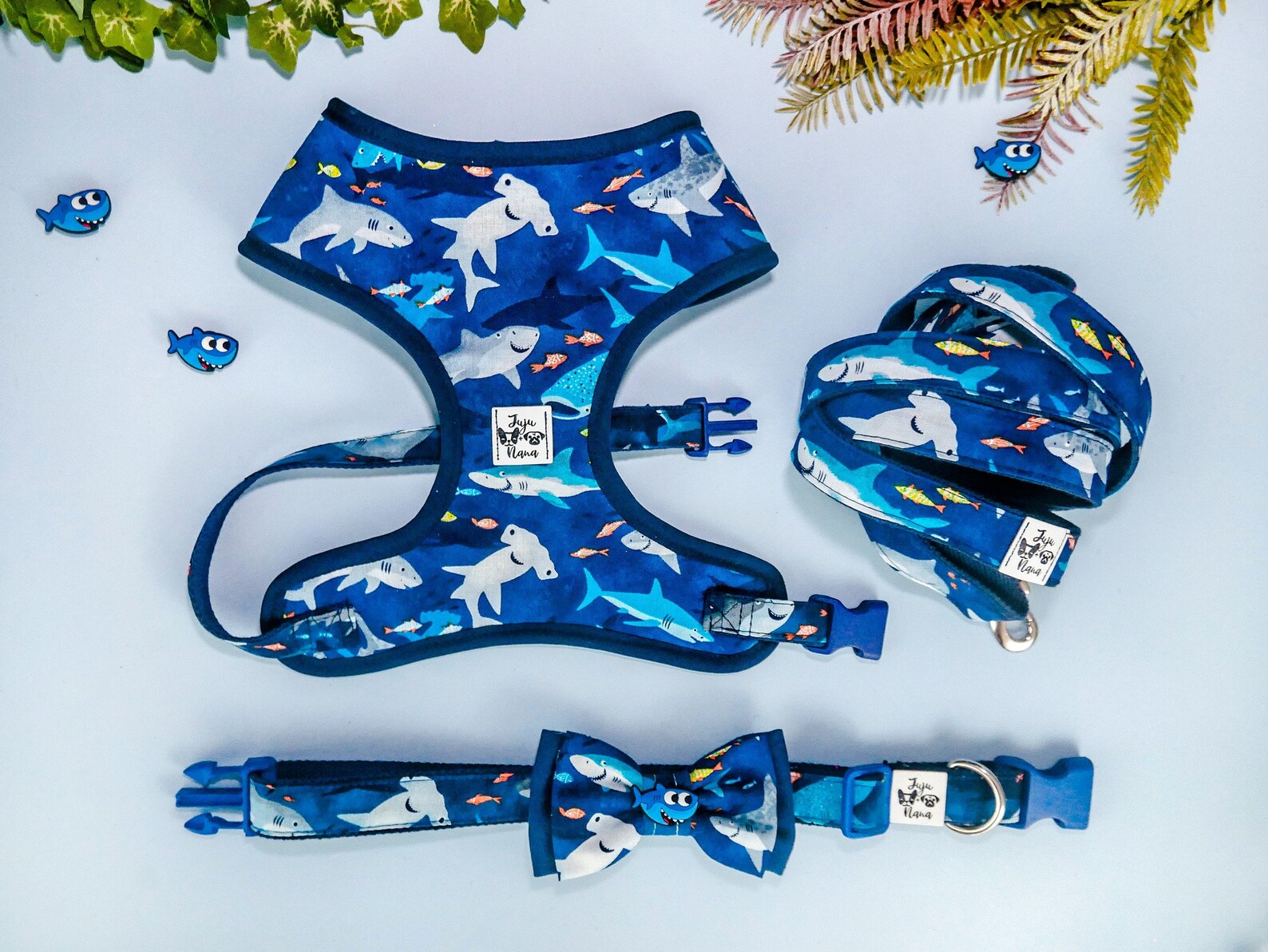 Shark Dog Harness/ Nautical Dog Harness/ Boy Dog Harness/ Blue Etsy