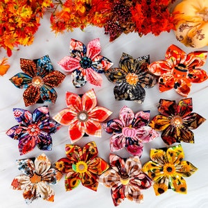 Thanksgiving turkey dog flower/ girl dog collar flower/ fall autumn dog flower/ dog collar bow/ holiday harvest dog flower/ pet flower