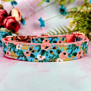 Collar floral para perro de Rifle Paper Co. / Collar de rosas para mascotas / Collar personalizado para perro