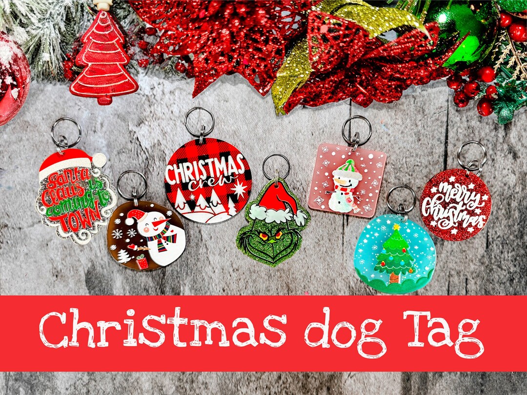 Christmas Dog Tag/ Christmas Dog Collar Charm/ Dog Collar Accessory