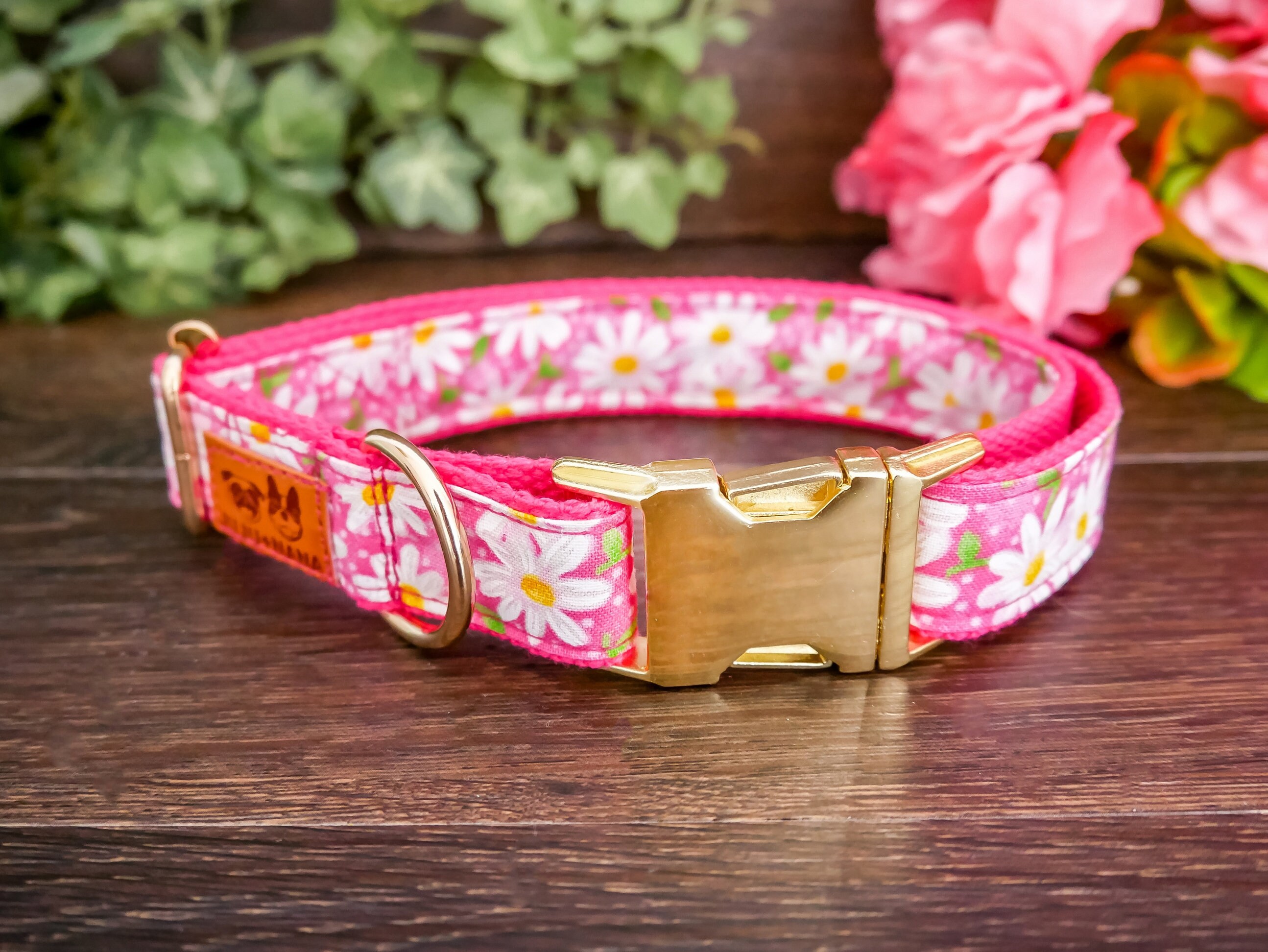 Daisy Flower Dog collar/ pink Girl collar/ Personalized Etsy