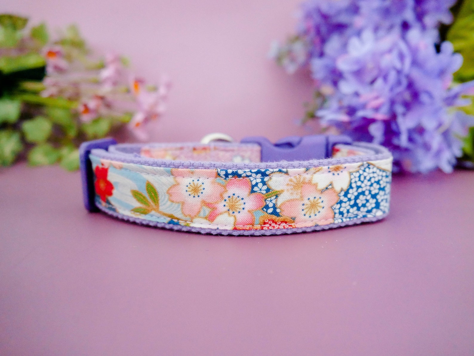Girl Floral Dog Collar/ Japanese Kimono Flower Dog Collar/ Etsy