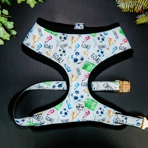 Sport Football Dog harness/ Boy soccer dog harness vest/ male novelty dog harness/ cute puppy harness/ small medium harness/ grey harness