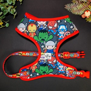 cute hero harness vest/ summer boy dog harness/ small medium puppy dog harness/ winter fabric soft dog harness/ spring fall dog harness