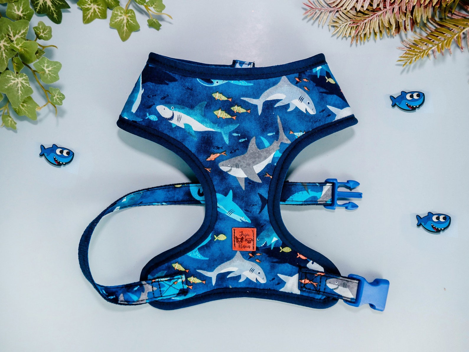 Shark Dog Harness/ Nautical Dog Harness/ Boy Dog Harness/ Blue Etsy