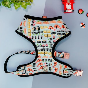 Sushi dog harness vest, Blue Boy dog harness, Cute girl dog harness, Small puppy dog harness, Fun medium dog harness, custom harness