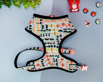 Arnés tipo chaleco para perro Sushi, arnés para perro Blue Boy, arnés para perro adorable, arnés para perro cachorro pequeño, arnés divertido para perro mediano, arnés personalizado