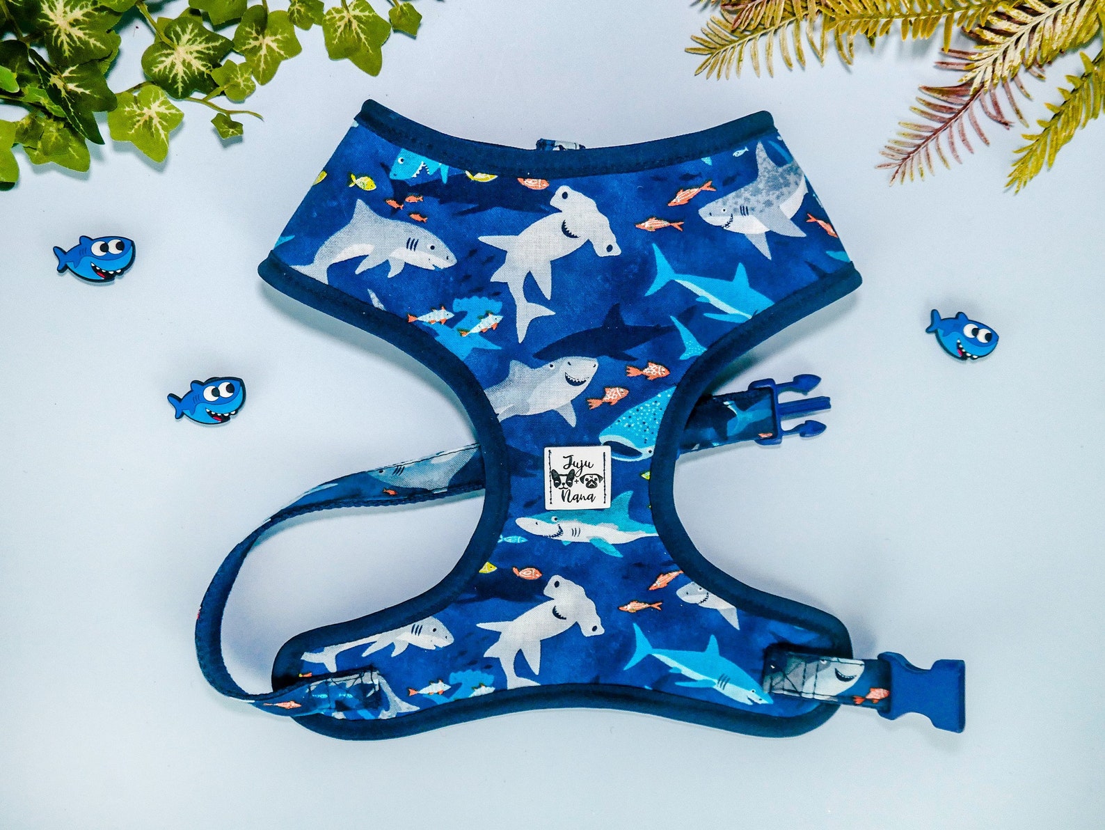 Shark Dog Harness/ Nautical Dog Harness/ Boy Dog Harness/ Blue Etsy