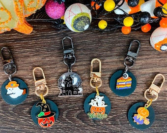 Halloween cute dog tag/ spooky pumpkin tag/ ghost metal dog tag/ Laser Engraved pet ID tag/ Personalized dog name Tag/ custom tag