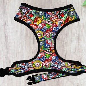 Soccer Football Dog harness vest/ Boy sport male dog harness/ jersey cute puppy harness outfit/ small medium harness/ pet accessories gift
