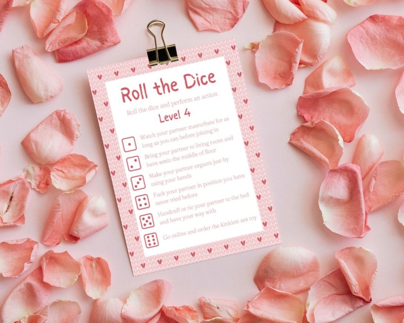 Dirty Valentines Roll the Dice Game for Couples Kicky Sex Game