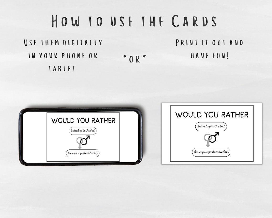 Printable Game for Couples Dirty Would You Rather | Intimate