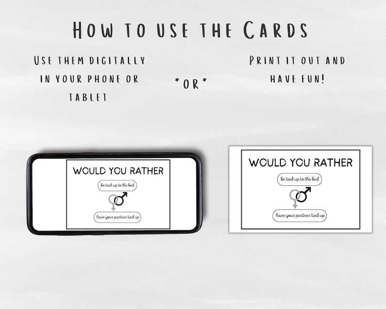 Printable Game for Couples Dirty Would You Rather | Intimate