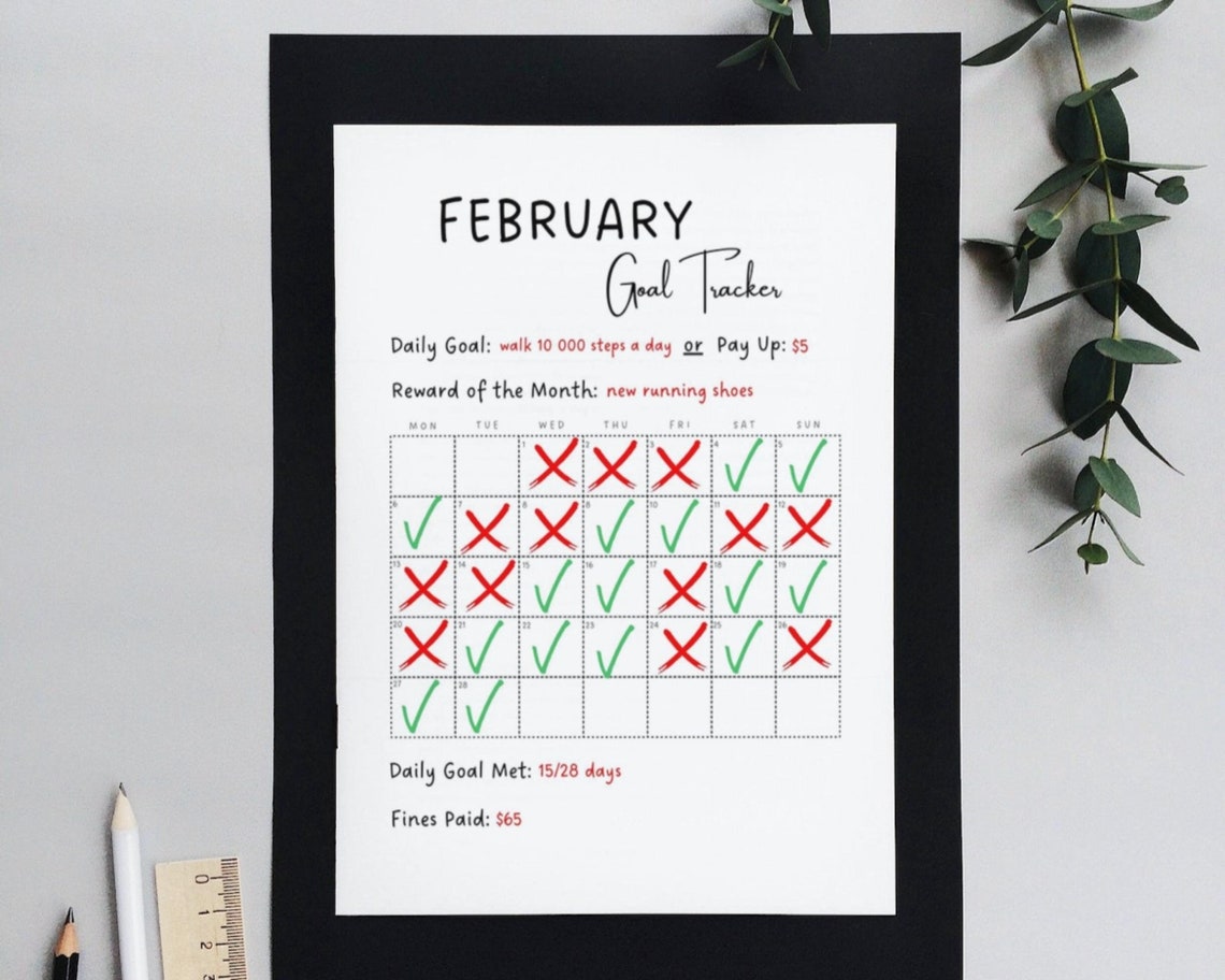 Monthly Daily Goal Tracker Printable Daily Habits Tracker Which Helps ...