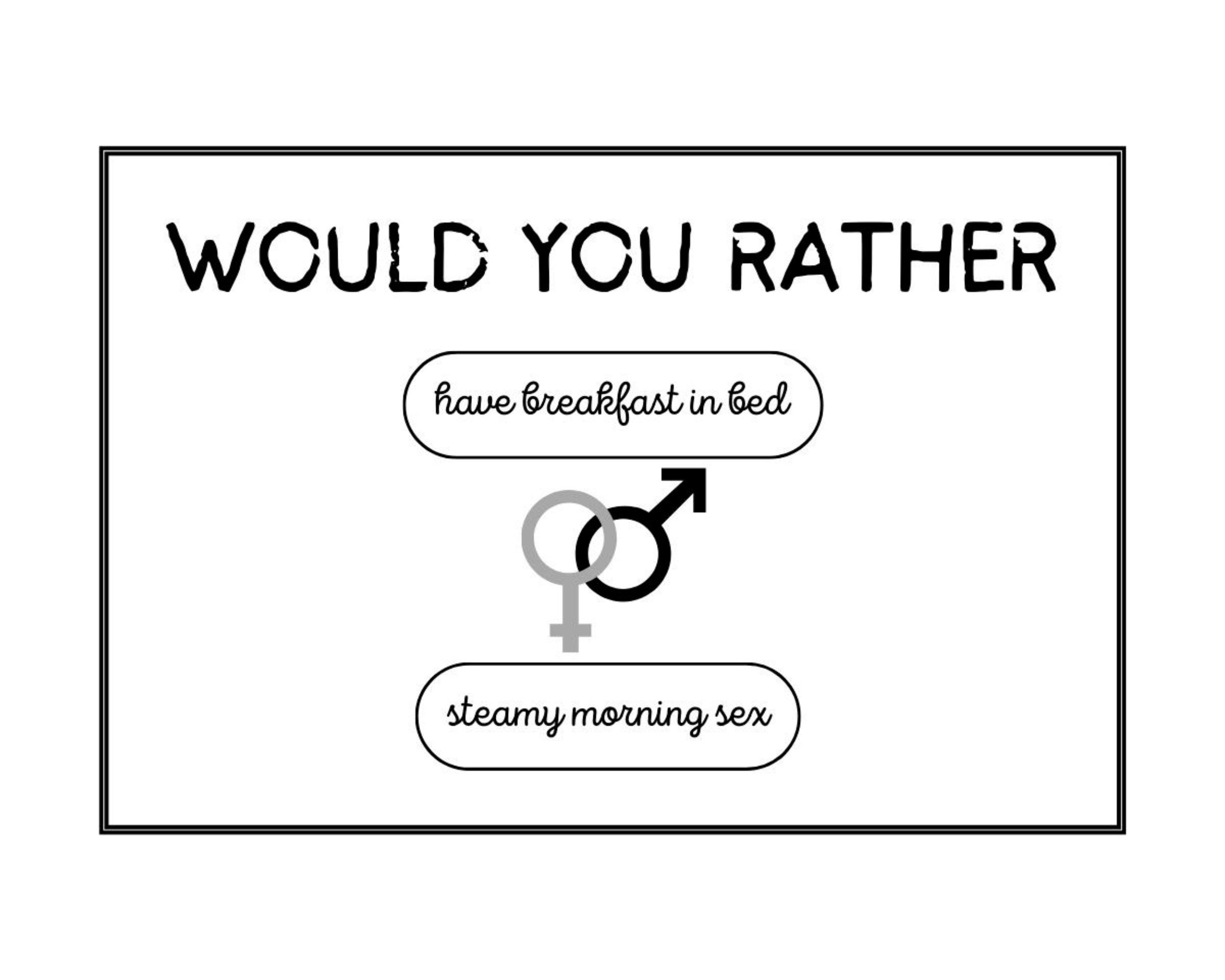 Printable Game for Couples Dirty Would You Rather | Intimate