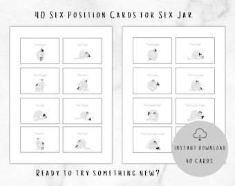 40 Sex Position Cards for Couples – Intimacy Game (Digital Download)