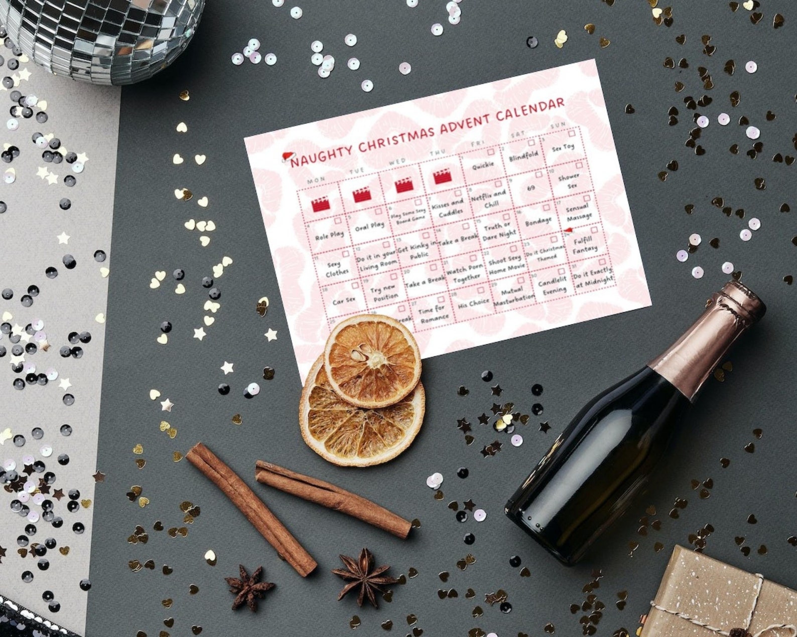 Naughty Christmas Advent Calendar December | Printable Intimate Couples