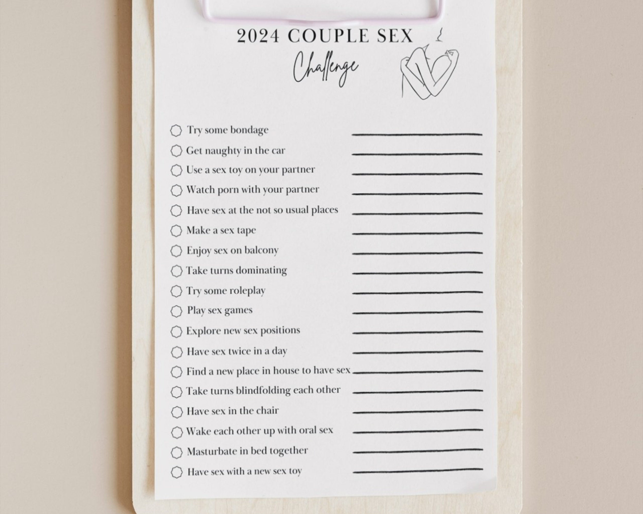 2024 Couples Sex Challenge | Printable Kinky Sex Challenge for Couples ...