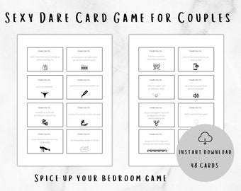 Printable Sex Card Game for Couples - Dirty Dares | Intimate Couples Game for Adults | Sexy Date Night Conversations | Naughty Bed Game 18+